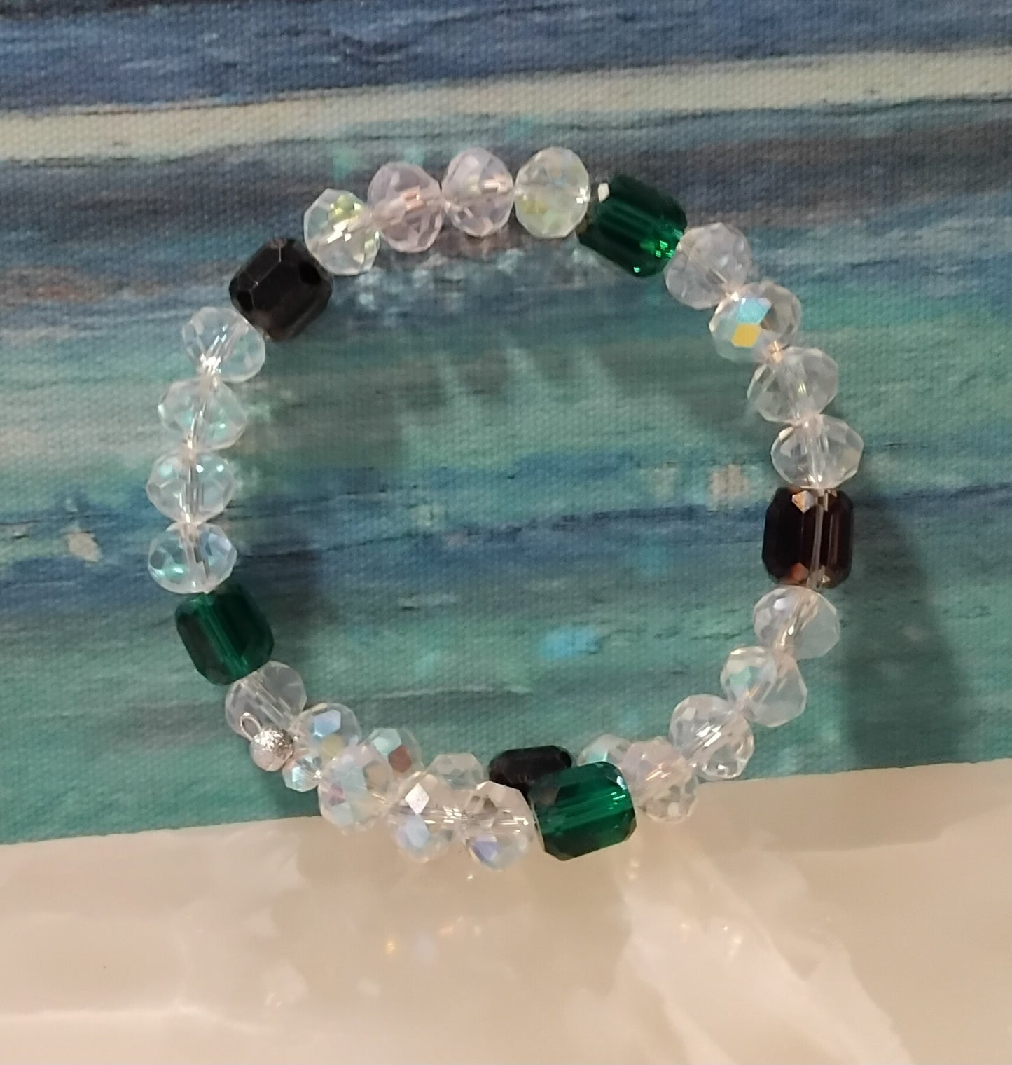 JF PERSONAL GREEN CRYSTAL GLASS BRACELET