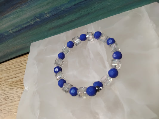 JF Unique Blue Sparkling Crystal Glass Bracelet