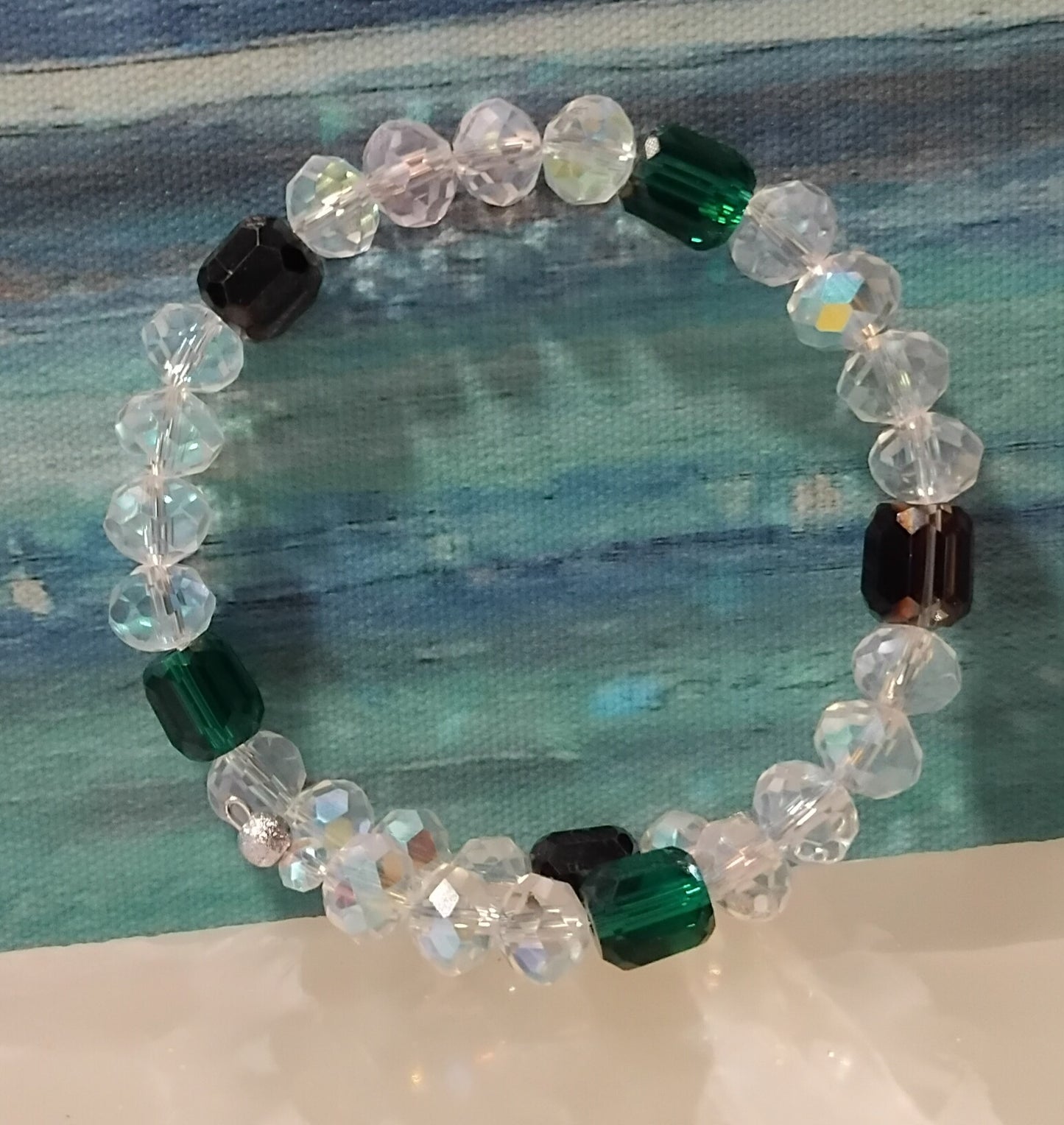 JF PERSONAL GREEN CRYSTAL GLASS BRACELET